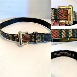 Vintage Multicolor Belt S M Designer Paul Harris